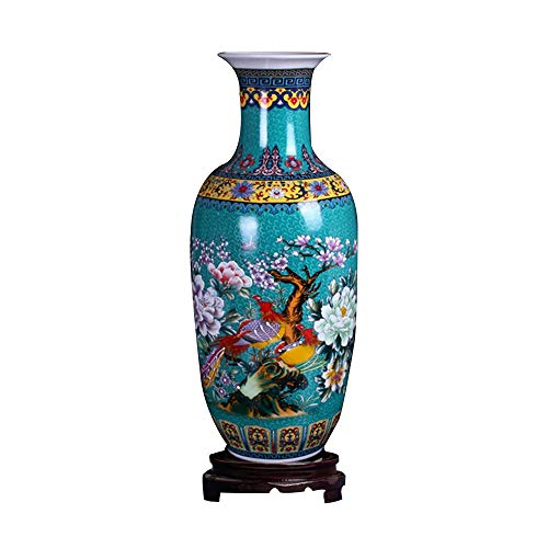 ufengke Jingdezhen Große Keramik-Bodenvase, Blumenvase, handgefertigt, dekorative Vase, Höhe 46 cm, Blau ufengke Jingdezhen Große Keramik-Bodenvase, Blumenvase, handgefertigt, dekorative Vase, Höhe 46 cm, Blau von ufengke