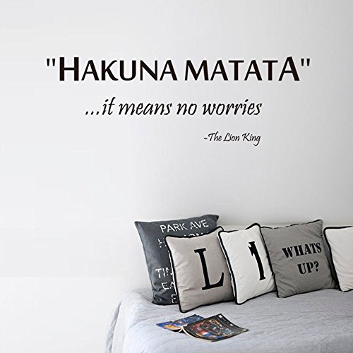 ufengke Wandtattoos Hakuna Matata Sprüche & Zitate Wandaufkleber Wandstickers Inspirierende Worte Buchstaben Dekorative Wandbild für Wohnzimmer Schlafzimmer von ufengke