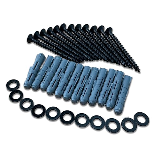 Schrauben Set in Schwarz für Akustikpaneele mit Dübel, Format: 4x50mm von uficell