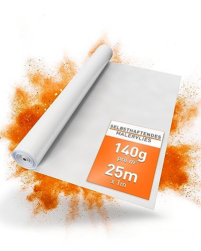 easyliner® selbsthaftendes Malerabdeckvlies [25 m²] premium Qualität Schutzvlies Abdeckvlies, Gewicht: 140 g/m² | Der perfekte Oberflächenschutz für Bodenbeläge (easyliner® Haftvlies 140 g/m², 25 m²) von uficell