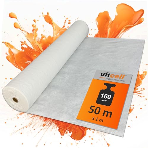 easyliner® selbsthaftendes Malervlies Malerabdeckvlies premium Qualität Schutzvlies Abdeckvlies, Gewicht: 160 g/m² | Der perfekte Oberflächenschutz für Bodenbeläge (50 m² Rolle) von uficell