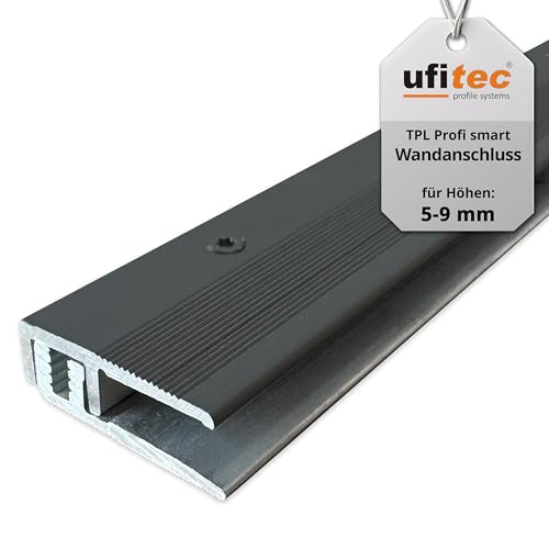 ufitec® Profi Smart Profilsystem für Vinylböden und Designböden, geeignet für Belagshöhen von 5-9 mm - ALU eloxiert - Bronze Dunkel - (Abschlußprofil - Länge: 90 cm, Bronze Dunkel) von ufitec profile systems