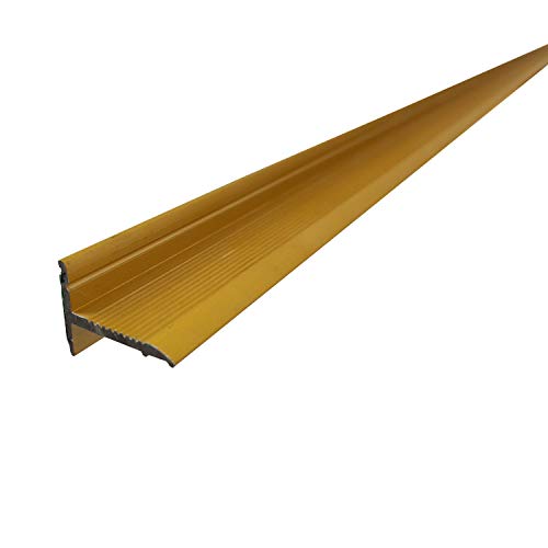 ufitec Sockelprofil SK | für saubere Wand- und Türabschlüsse | Ideal für Renovierungen | Länge: 90 | 100 | 150 und 195 cm, Sichtbreite: 18,4 mm, Selbstklebend | Sie kaufen 1 Profil mit (100 cm, gold) von ufitec Sockelprofil