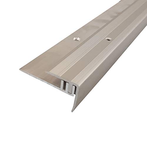 ufitec® TPLprofi 7-16 Profilsystem für Parkett- und Laminatböden - für Belagshöhen von 7-16 mm - viele Farben lieferbar (Treppenkantenprofil | 270 cm lang, Silber) von ufitec profile systems