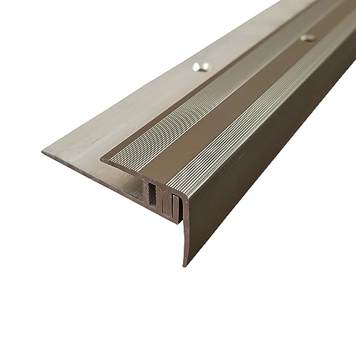 ufitec Profilsystem für Parkett- und Laminatböden - für Belagshöhen von 7-15 mm - viele Farben lieferbar (Treppenkantenprofil | 270 cm lang, Bronze Hell) von ufitec profile systems