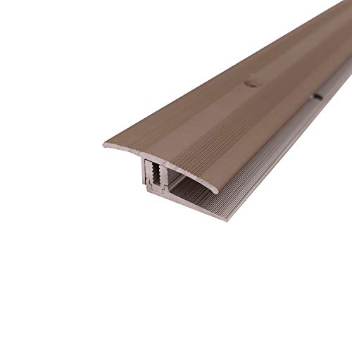 ufitec Profilsystem für Parkett- und Laminatböden - für Belagshöhen von 7-16 mm - viele Farben lieferbar (Flex Übergang 100 cm Lang | 35 mm breit, Bronze Hell) von ufitec profile systems