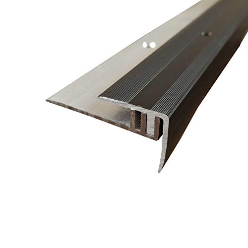 ufitec Profilsystem für Parkett- und Laminatböden - für Belagshöhen von 7-16 mm - viele Farben lieferbar (Treppenkantenprofil | 90 cm lang, Bronze Dunkel) von ufitec profile systems