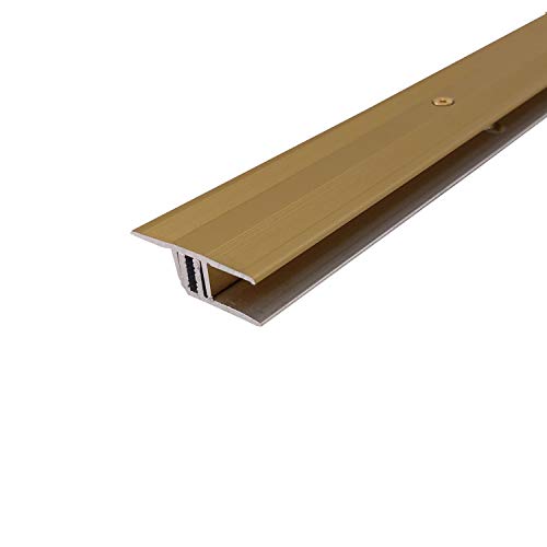 ufitec Profilsystem für Parkett- und Laminatböden - für Belagshöhen von 7-16 mm - viele Farben lieferbar (Übergangsprofil 33 mm Breit, Gold, 100 cm länge) von ufitec profile systems