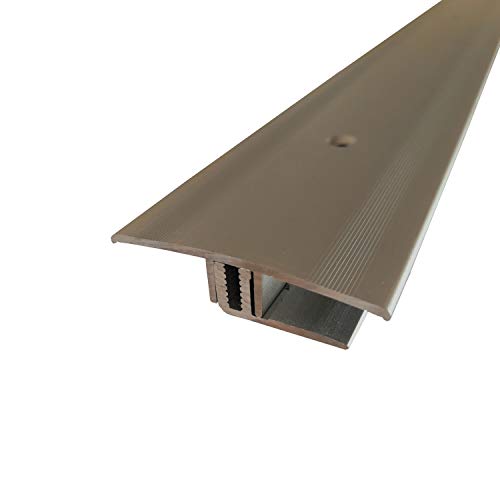 ufitec Profilsystem für Parkett- und Laminatböden - für Belagshöhen von 7-16 mm - viele Farben lieferbar (Übergangsprofil | 100 cm lang | 45 mm Breit, Bronze Hell) von ufitec profile systems