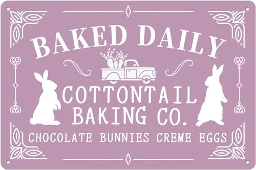 Baked Daily Blechschild, Cottontail Baking Co.Chocolate Bunnies Creme Eggs Lustiges humorvolles Urlaubsgeschenk, Metallschilder, Poster, künstlerische Dekorationen für Küche, Geschäft, Hof, Zuhause Baked Daily Blechschild, Cottontail Baking Co.Chocolate Bunnies Creme Eggs Lustiges humorvolles Urlaubsgeschenk, Metallschilder, Poster, künstlerische Dekorationen für Küche, Geschäft, Hof, Zuhause von uihgcvr