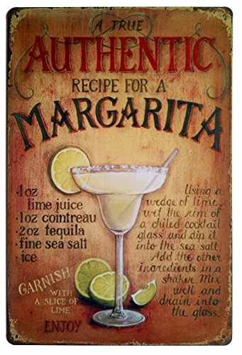 Blechschild "A True Authentic Recipe for a Margarita", Wandschild, Retro, Metall, Bar, Pub, Poster, Metall, 20,3 x 30,5 cm Blechschild "A True Authentic Recipe for a Margarita", Wandschild, Retro, Metall, Bar, Pub, Poster, Metall, 20,3 x 30,5 cm von uihgcvr