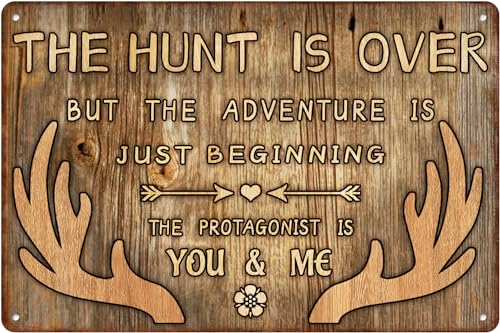 Blechschild "The Hunt Is Over But The Adventure Is Just Beginning You And Me", lustiges Vintage-Hirschhorn, Metallschild, Valentinstag, Wanddekoration, Poster für Wohnzimmer, Zuhause, Club, Pub, 20,3 Blechschild "The Hunt Is Over But The Adventure Is Just Beginning You And Me", lustiges Vintage-Hirschhorn, Metallschild, Valentinstag, Wanddekoration, Poster für Wohnzimmer, Zuhause, Club, Pub, 20,3 von uihgcvr