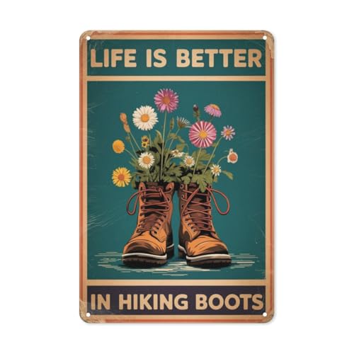 Blechschild für Outdoor-Abenteuer, 20,3 x 30,5 cm, Wander-Zitat, Metallschild für Hütte und Nationalpark-Raumdekoration von uihgcvr