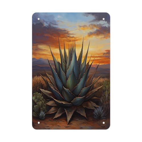 Blechschilder Agave Pflanze in der Wüste bei Sonnenuntergang, lustig, 20,3 x 30,5 cm, für Küche, Zuhause, Café, Bar Blechschilder Agave Pflanze in der Wüste bei Sonnenuntergang, lustig, 20,3 x 30,5 cm, für Küche, Zuhause, Café, Bar von uihgcvr