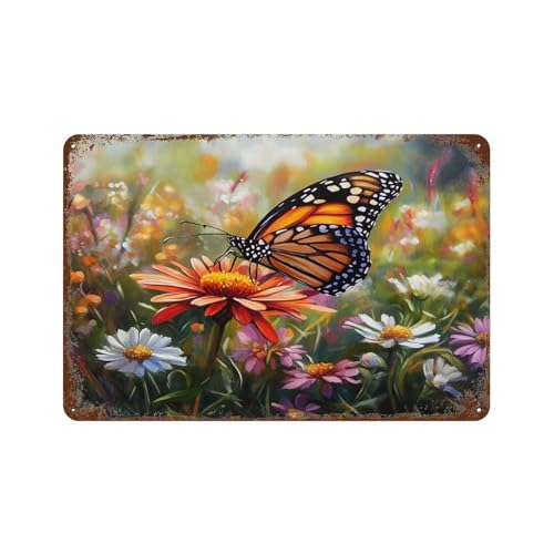 Blechschilder Monarch Schmetterling auf Blume 20,3 x 30,5 cm Neuheit Metallschild Cafe Restaurant Garage Club Wanddekoration Blechschilder Monarch Schmetterling auf Blume 20,3 x 30,5 cm Neuheit Metallschild Cafe Restaurant Garage Club Wanddekoration von uihgcvr