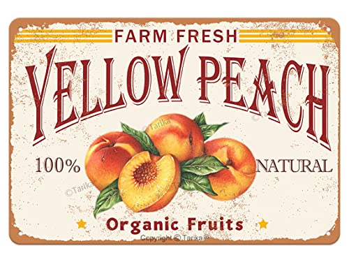 Farm Fresh Yellow Peach 100% Nature Organic Fruit Iron Tin Sign Iron Poster Painting Metal Sign Kitchen Bar Home Decor Fruit 30,5 x 20,3 cm Farm Fresh Yellow Peach 100% Nature Organic Fruit Iron Tin Sign Iron Poster Painting Metal Sign Kitchen Bar Home Decor Fruit 30,5 x 20,3 cm von uihgcvr