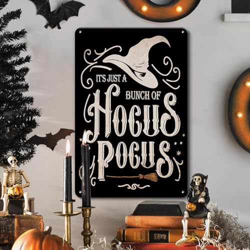 Halloween-Dekorationen Metall-Blechschild – It's just a Bunch of Hocus Pocus Witch Halloween-Schilder – 20,3 x 30,5 cm Halloween-Dekoration, Hokus-Pokus-Schild für Halloween, Zuhause Halloween-Dekorationen Metall-Blechschild – It's just a Bunch of Hocus Pocus Witch Halloween-Schilder – 20,3 x 30,5 cm Halloween-Dekoration, Hokus-Pokus-Schild für Halloween, Zuhause von uihgcvr