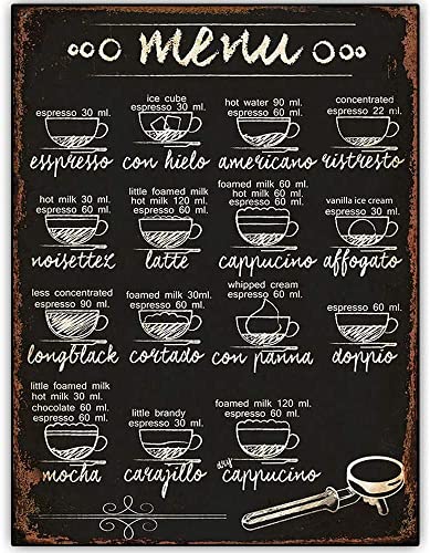Holzschild mit Aufschrift "Coffee Recipe Menu", Wandkunst, Dekoration für Café, Zuhause, Hof, Küche, Garten, Büro, Hotel, 30,5 x 20,3 cm Holzschild mit Aufschrift "Coffee Recipe Menu", Wandkunst, Dekoration für Café, Zuhause, Hof, Küche, Garten, Büro, Hotel, 30,5 x 20,3 cm von uihgcvr