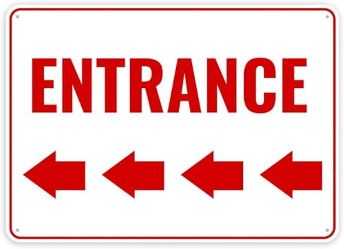 Metall-Blechschild Eingangsschild Pfeil links, 20,3 x 30,5 cm – Posterschild "Entry Enter Here Only" Metall-Blechschild Eingangsschild Pfeil links, 20,3 x 30,5 cm – Posterschild "Entry Enter Here Only" von uihgcvr