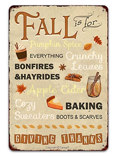 Metall-Blechschild "Fall is for Pumpkin Spice Everything Crunchy Leaves Apfel" für lustige Garage, Männerhöhle, Zuhause, Schlafzimmer, Wohnzimmer, Cafés, Wanddekoration, 20,3 x 30,5 cm Metall-Blechschild "Fall is for Pumpkin Spice Everything Crunchy Leaves Apfel" für lustige Garage, Männerhöhle, Zuhause, Schlafzimmer, Wohnzimmer, Cafés, Wanddekoration, 20,3 x 30,5 cm von uihgcvr