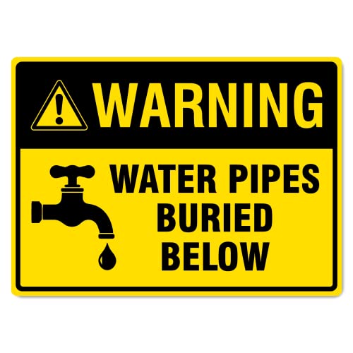 Metall-Blechschild "Water Pipes Buried Below", Warnschilder, Warnschilder, für den Innen- und Außenbereich, 20,3 x 30,5 cm von uihgcvr