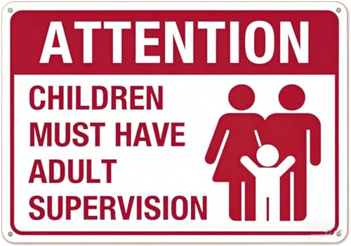 Metall-Blechschild mit Aufschrift "Children Must Have Adult Supervision", Poolschild, 20,3 x 30,5 cm Metall-Blechschild mit Aufschrift "Children Must Have Adult Supervision", Poolschild, 20,3 x 30,5 cm von uihgcvr