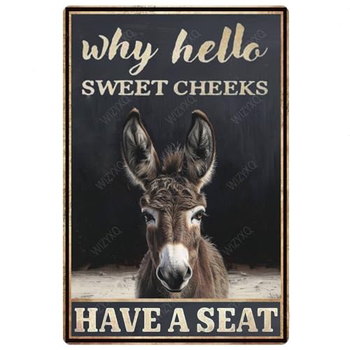 Metallschilder "Why Hello Sweet Cheeks Have A Seat Donkey", Vintage-Aluminium-Blechschild für Zuhause, Büro, Küche, Bar, Café, Garten, Wanddekoration, 20,3 x 30,5 cm Metallschilder "Why Hello Sweet Cheeks Have A Seat Donkey", Vintage-Aluminium-Blechschild für Zuhause, Büro, Küche, Bar, Café, Garten, Wanddekoration, 20,3 x 30,5 cm von uihgcvr