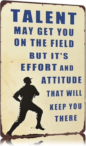Vintage-Blechschilder Baseball Talent May Get You On The Field, Metallschild, Wanddekoration für Schlafzimmer, Küche, Zuhause, Bar, Pubs, 20,3 x 30,5 cm Vintage-Blechschilder Baseball Talent May Get You On The Field, Metallschild, Wanddekoration für Schlafzimmer, Küche, Zuhause, Bar, Pubs, 20,3 x 30,5 cm von uihgcvr