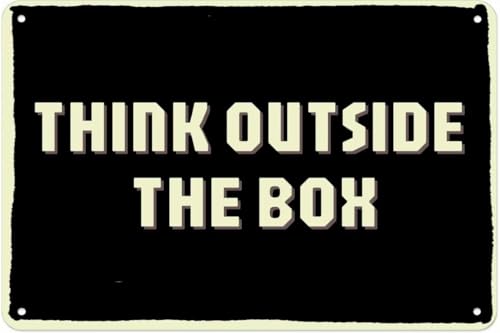 Vintage-Metallschild "Think Outside the Box", Aluminiumschild, Blechschild, Retro-Wanddekoration für Zuhause, Büro, Bar, Küche, Garage, 20,3 x 30,5 cm Vintage-Metallschild "Think Outside the Box", Aluminiumschild, Blechschild, Retro-Wanddekoration für Zuhause, Büro, Bar, Küche, Garage, 20,3 x 30,5 cm von uihgcvr
