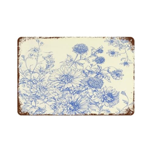 Vintage Signs Blaue botanische Blume Chinoiserie Metall Retro Vintage Blechschild Wandkunst für Zuhause Wohnzimmer Outdoor oder Indoor Wanddekoration 20,3 x 30,5 cm Vintage Signs Blaue botanische Blume Chinoiserie Metall Retro Vintage Blechschild Wandkunst für Zuhause Wohnzimmer Outdoor oder Indoor Wanddekoration 20,3 x 30,5 cm von uihgcvr