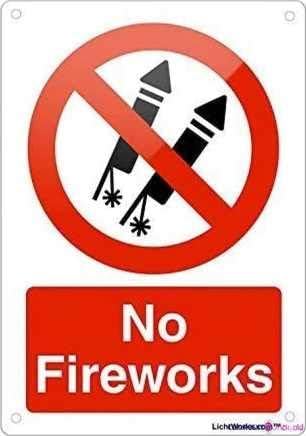 Warnschild "Prohibited No Firework", Metall-Blechschild, Wandkunst, Dekoration, Sicherheitswarnschilder für Außen- und Innenbereich, Büroschild, 20,3 x 30,5 cm von uihgcvr