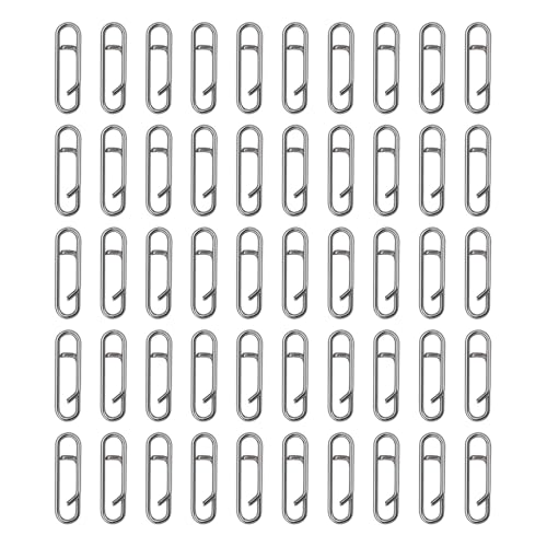 uikios 50 Stück Power Fishing Clip Link Split Ringe Edelstahl Schnellwechselverbinder für Köder Angeln Clip Connector uikios 50 Stück Power Fishing Clip Link Split Ringe Edelstahl Schnellwechselverbinder für Köder Angeln Clip Connector von uikios