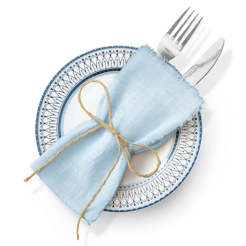 6 leinenservietten stoffservietten Rand stoffservietten servietten stoffservietten Cloth Napkins leinenservietten Serviette Hochzeit Party Western-Stil Tischdekoration【graublau】 von uinnossvc