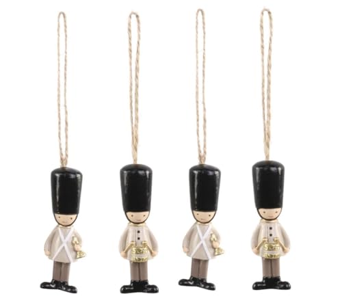 4er Set Gardist 7,5 cm zum Hängen Weihnachtsdeko Baumschmuck Weihnachten, Farbe:Beige von ukiyo