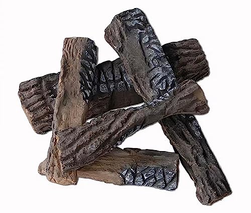 5er-Set Keramikholz Deko-Holz für Bio-Ethanol oder Gas Kamin hitzebeständige Keramik-Holzscheite Kaminholz von ukiyo
