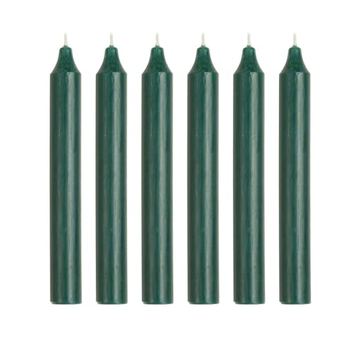 6er Pack Rustikale Stabkerzen H:18 cm Ø:2,2 cm Brenndauer 8 Stunden Tafelkerzen, Farbe:Dunkelgrün 6er Pack Rustikale Stabkerzen H:18 cm Ø:2,2 cm Brenndauer 8 Stunden Tafelkerzen, Farbe:Dunkelgrün von ukiyo