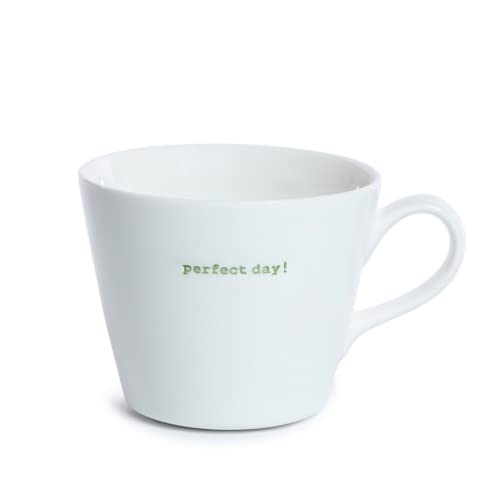 Statement Henkeltasse Perfect Day! Grün 380 ml Keith Brymer Jones Kaffee-Tasse Keramik von ukiyo