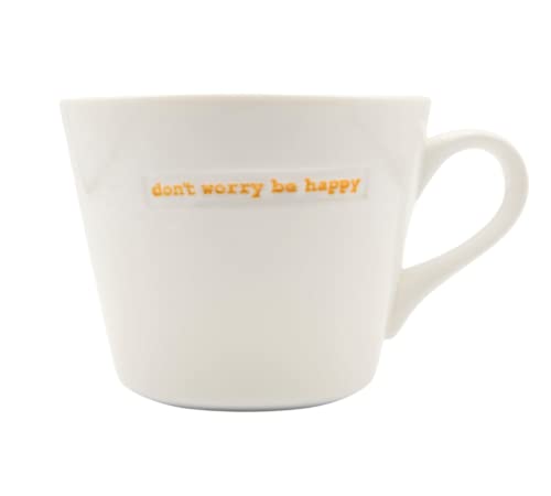 Statement Henkeltasse don't worry be happy gelb 380 ml Keith Brymer Jones Kaffee-Tasse von ukiyo