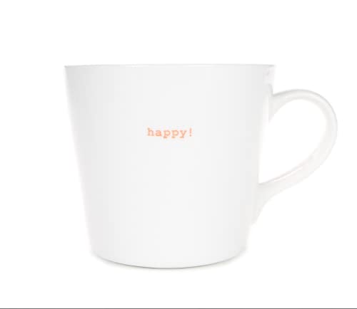 XL Statement Henkeltasse Happy Orange 500 ml Keith Brymer Jones Word Range Kaffee-Tasse von ukiyo