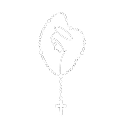 ulafbwur Mary Rosenkranz Auto Sticker Karosserie Stoßstange Fenster Dekorative Abziehbilder Aufkleber für Busse Auto LKW Selbstklebend Polyethylenterephthalat Traditionell Blue/White von ulafbwur