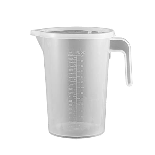 Home Kitchen 500ml/1000ml/2000ml Hitzebeständiger Messbecher Starke Zähigkeit Kunststoff Klare Skala Tragbarer Messbecher für den täglichen Gebrauch Küchenutensilien von ulafbwur
