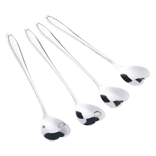 Kaffeelöffel, 4 Stück/Set, schöne Blumenform, Kaffeelöffel, langer Griff, ergonomischer Edelstahl-Dessertlöffel für Zuhause, Kaffeelöffel, Essenslöffel von ulafbwur