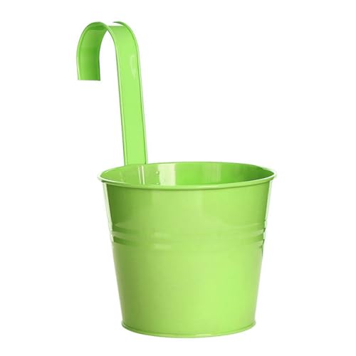 Pflanzgefäß Hängender Blumentopf Stabiler Natürlicher Stil Eisen Exquisiter Metalleimer für Balkon Hängender Blumentopf Garten von ulafbwur