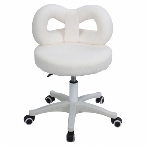 ulafbwur Drehstuhl,Schminkstuhl aus Samt, Bürostuhl,um 360° drehbar, höhenverstellbar, für Wohnzimmer, Schlafzimmer, Ankleidezimmer (Beige) von ulafbwur