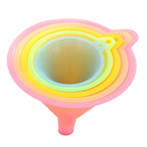 ulafbwur Küchentrichter, Lebensmittelqualität, kleines Öltrichter-Set, stapelbar, 5 Größen, mehrfarbig, XXXL von ulafbwur