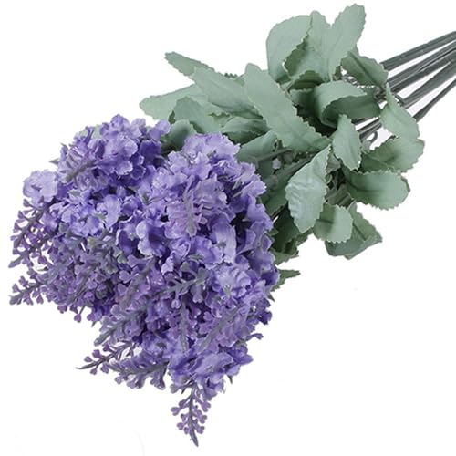 ulafbwur Künstliche Blume, künstlicher Lavendel, Seidenblumenstrauß, Hochzeit, Zuhause, Party, DIY-Dekoration, 10 Köpfe von ulafbwur