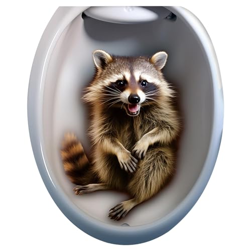 3D Tiere Toilettenaufkleber, Wilde Tiere Toilettensitz Aufkleber, Wasserfeste Cartoon-Tier-Aufkleber, Lustig Toilettendeckel Aufkleber, Haushaltsdekorationen Für Badezimmer, Küche, Schlafzimmer von ulapithi