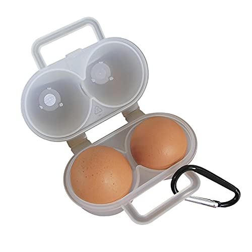 Eier Behälter, 2 Gitter Eier Behälter Mit Deckel, Eierbox Eierbehälter Tragbare Ei Aufbewahrungsbox, Tragbare Eierbox Eierschalen Grill Eier Kühlschrankdose Eierspender Crisper, Camping, Picknick von ulapithi