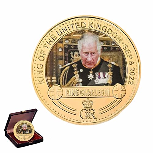 König Charles III Souvenir Metallmünzen | Britische Gedenkmünze König Karl III. Krönung König Karl III. Münze aus unedlem Metall, Seine Majestät König Karl III. Krönung Britische Dekorationen von ulapithi