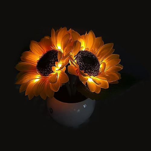 Sonnenblume Lampe, Niedliches Nachtlicht In Sonnenblumenform, Dekorative Wiederaufladbare LED-Leuchte Mit Dimmbarkeit Und Touch-Steuerung Für Schlafzimmer Wohnzimmer Und Arbeitszimmer, 1/3STK von ulapithi